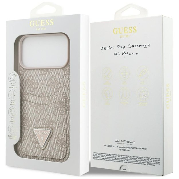 Guess 4G Nauble Card Triangle Case for iPhone 17 Pro Max - Pink 7
