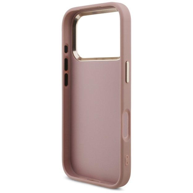 Guess Fixed Glitter Big 4G Metal Frame Case for iPhone 17 Pro - Pink 6