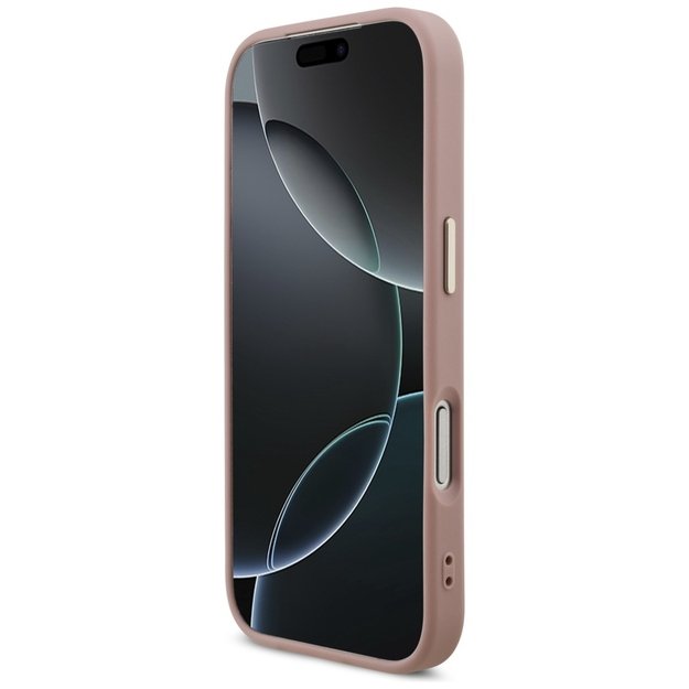 Guess Fixed Glitter Big 4G Metal Frame Case for iPhone 17 Pro - Pink 4