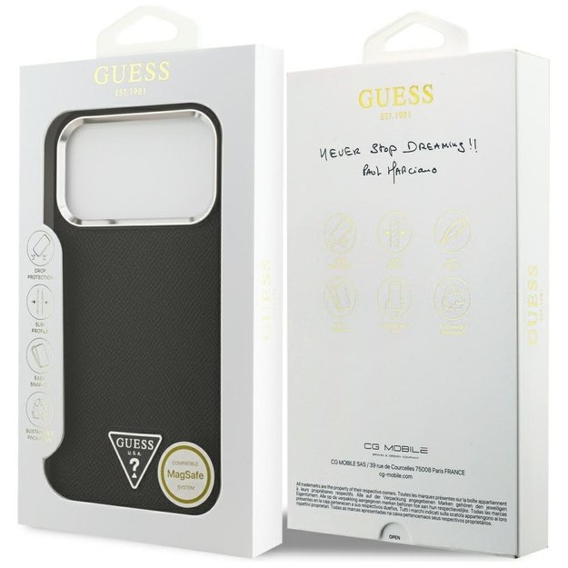 Guess Grained Triangle Logo MagSafe case for iPhone 17 Pro Max - black 7