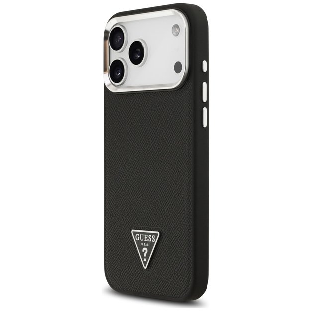 Guess Grained Triangle Logo MagSafe case for iPhone 17 Pro Max - black 1