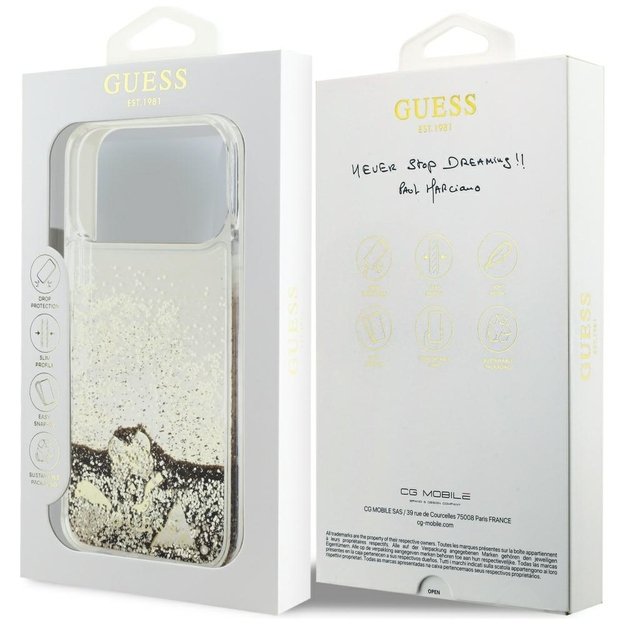 Guess Liq. Glitter 4 Charms Case for iPhone 17 Pro - Gold 7