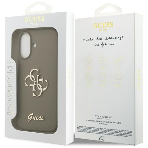 Guess Silicone Big 4G Script Case for iPhone 17 - Brown 7