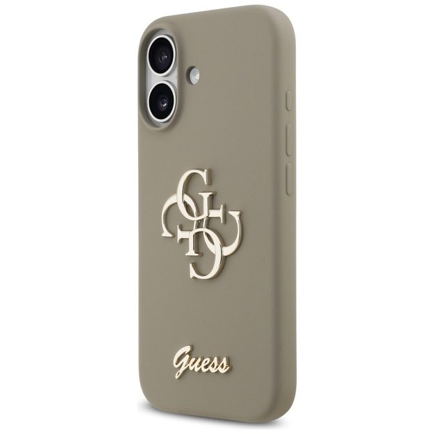 Guess Silicone Big 4G Script Case for iPhone 17 - Brown 1