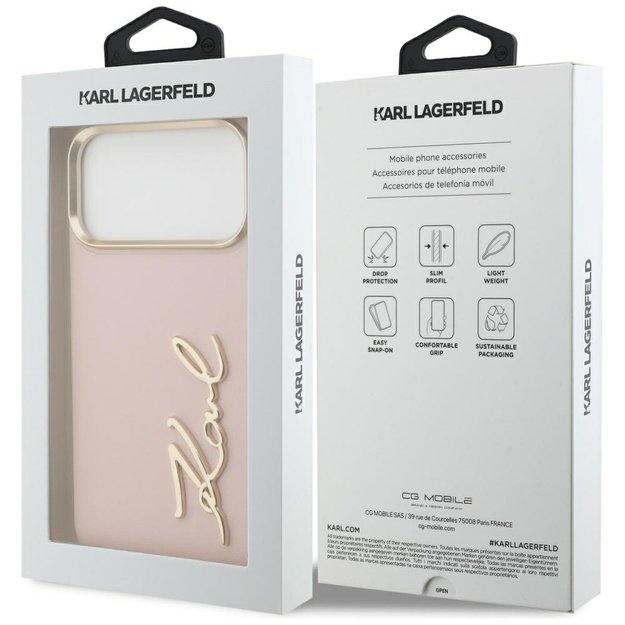 Karl Lagerfeld Karl Script Logo Case for iPhone 17 Pro Max - Pink 7