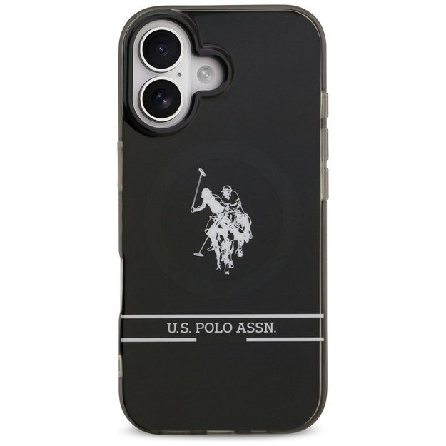 US Polo DH and Bottom Stripe Logo MagSafe iPhone 17 Case - Black 2