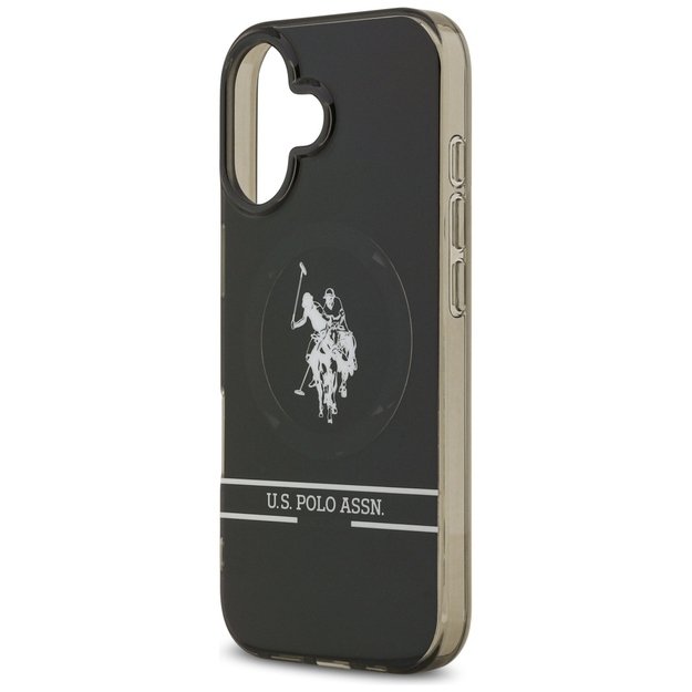 US Polo DH and Bottom Stripe Logo MagSafe iPhone 17 Case - Black 5