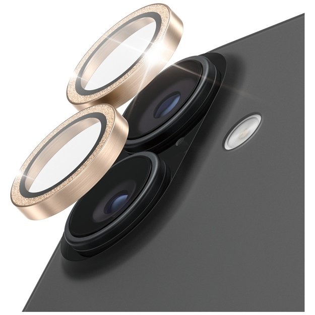 PanzerGlass Hoops Glitter Tempered Glass Lens Screen Protector for iPhone 17 / 16 / 16 Plus - Gold 1