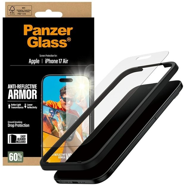 PanzerGlass Armor Anti-Reflective EasyAligner Tempered Glass for iPhone Air 3