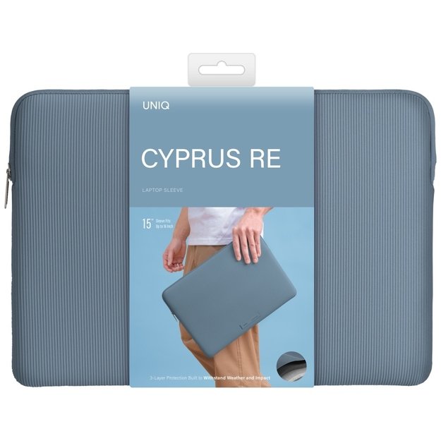 Uniq Cyprus Ridge Edition Laptop Sleeve bag for a 16&quot  water-resistant neoprene laptop - blue 5