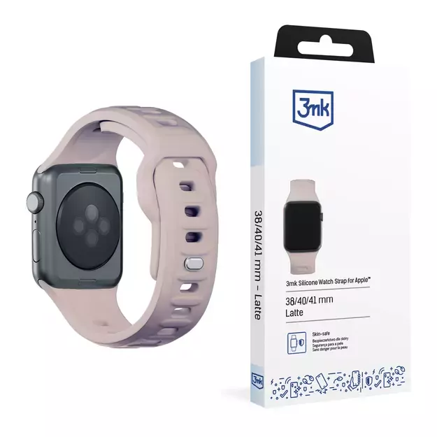 3mk Silicone Watch Strap for Apple Watch 38 / 40 / 41 mm - beige