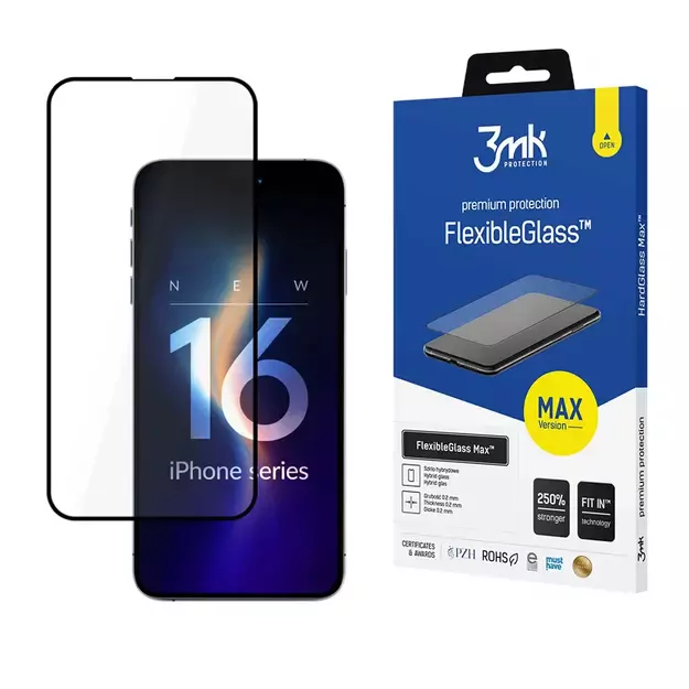 Tempered glass 3mk FlexibleGlass Max for iPhone 16 Pro Max