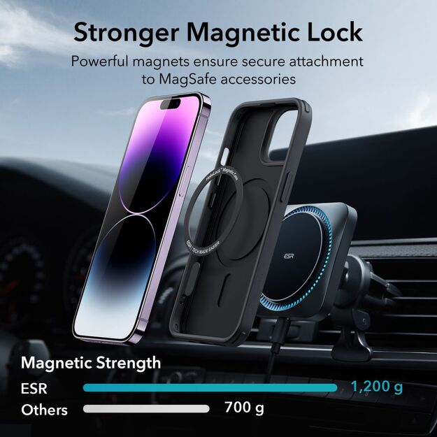 ESR Classic Hybrid Halolock MagSafe Case for iPhone 14 Pro Max - Black 2