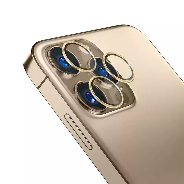 iPhone 14 Pro Max / 14 Pro 9H Camera Glass for 3mk Lens Protection Pro Series Lens - Gold 4