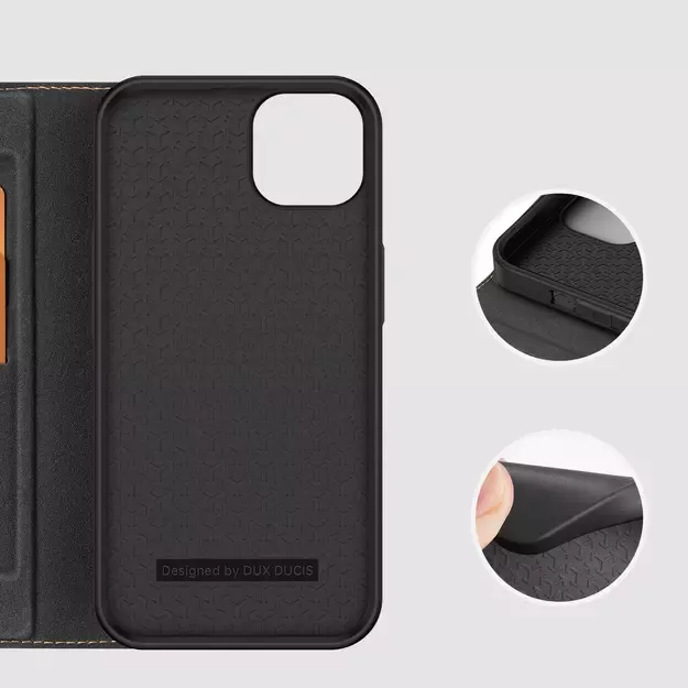 Dux Ducis Skin X2 case for iPhone 14 Plus case with magnetic flap black 19