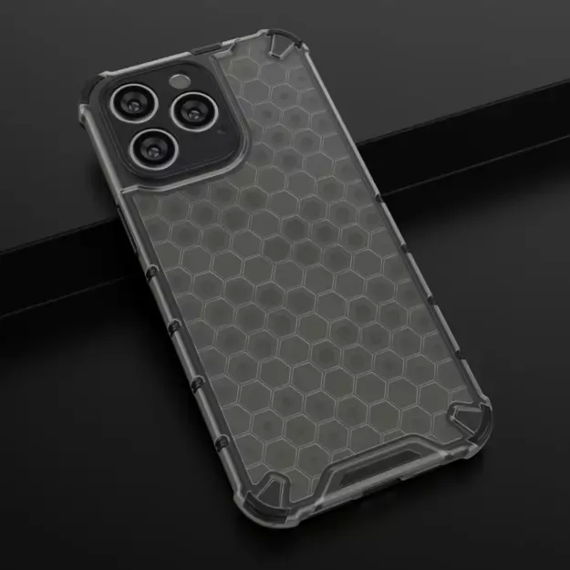 Honeycomb case for iPhone 14 Pro Max armored hybrid cover transparent 17