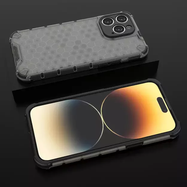 Honeycomb case for iPhone 14 Pro Max armored hybrid cover transparent 16