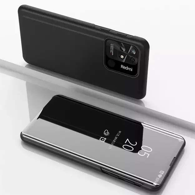 Clear View Case cover for Xiaomi Redmi 10C cover with a flap black 9