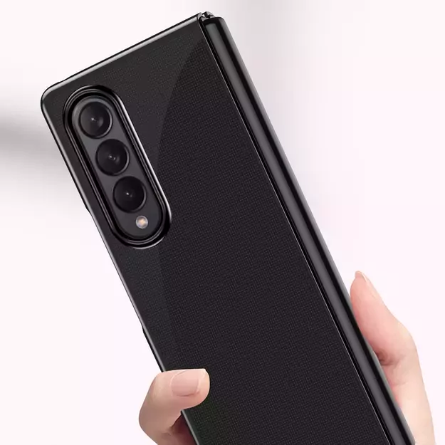 Plating Case for Samsung Galaxy Z Fold 4 cover with a metallic frame black 13