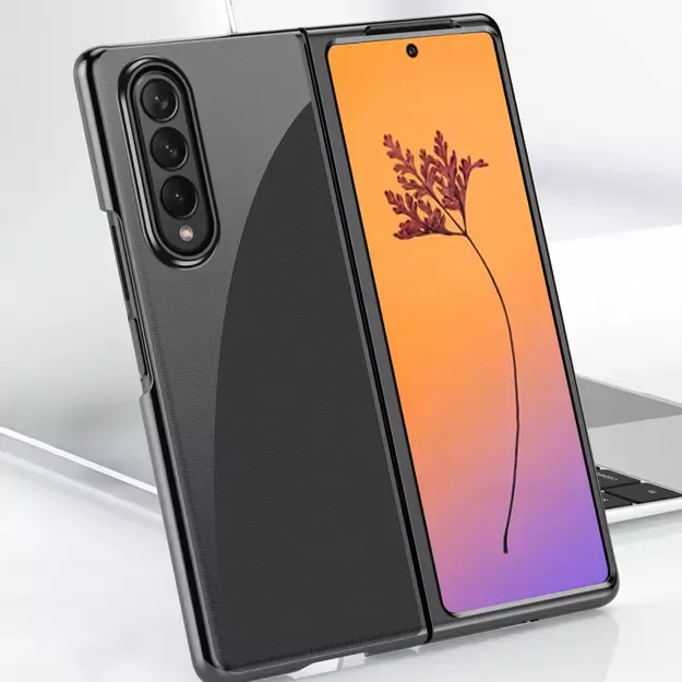 Plating Case for Samsung Galaxy Z Fold 4 cover with a metallic frame black 18