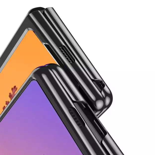 Plating Case for Samsung Galaxy Z Fold 4 cover with a metallic frame black 16