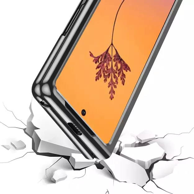 Plating Case for Samsung Galaxy Z Fold 4 cover with a metallic frame black 19