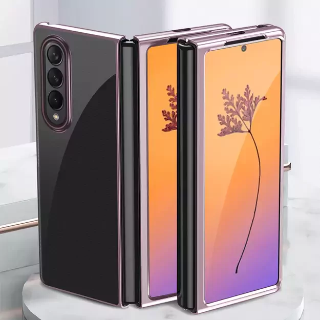 Plating Case for Samsung Galaxy Z Fold 4 cover with a metallic frame black 20