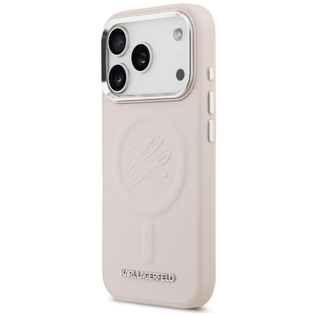 Karl Lagerfeld Initial &amp  Metal Logo MagSafe Case for iPhone 17 Pro - Pink 1