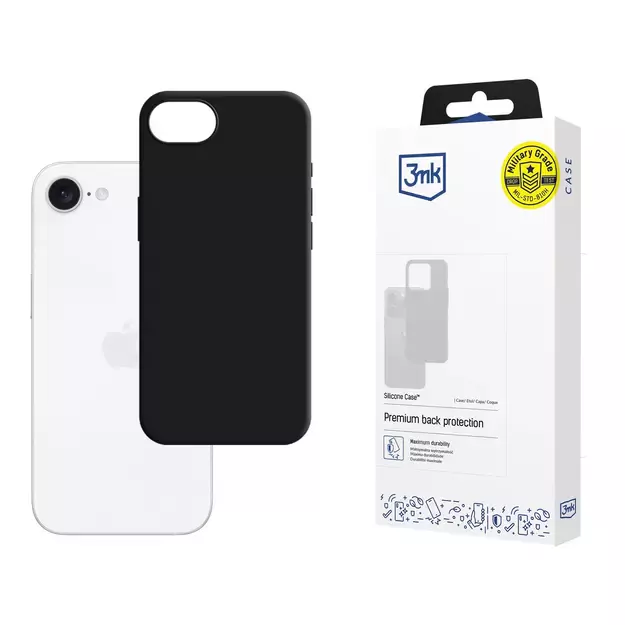 3mk Silicone Case for Apple iPhone 16e / SE 4 - Black