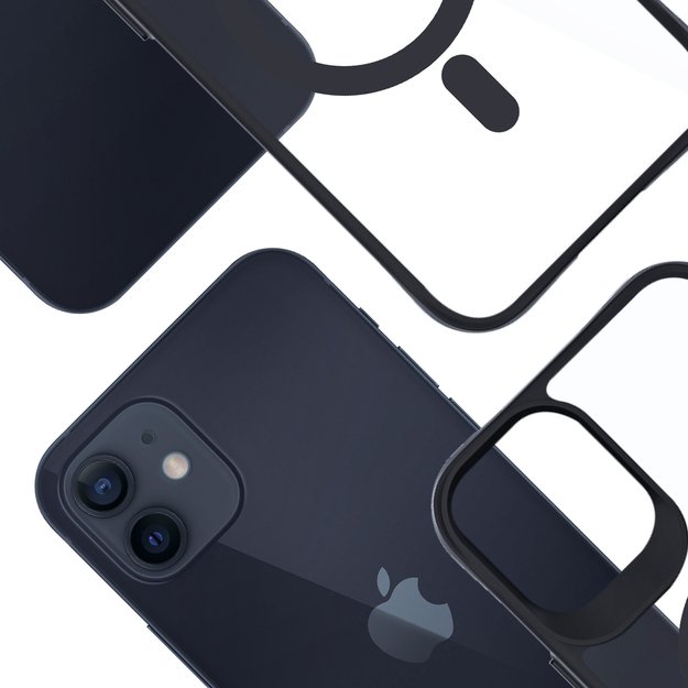 3mk Satin Armor MagCase with MagSafe for iPhone 12 / 12 Pro - Clear with Black Frame 14