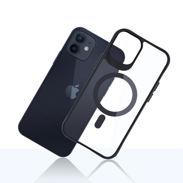 3mk Satin Armor MagCase with MagSafe for iPhone 12 / 12 Pro - Clear with Black Frame 9