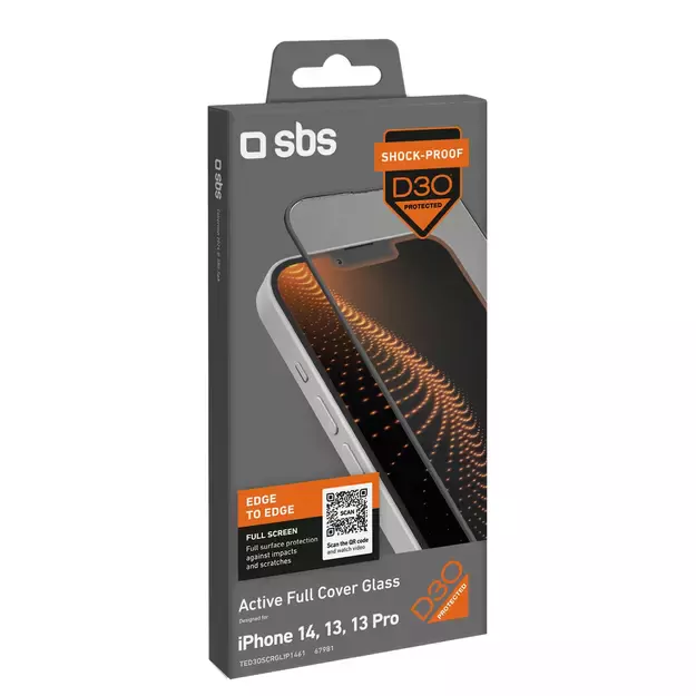 SBS Tempered Glass D30 with frame for iPhone 13 / 13 Pro / 14 6
