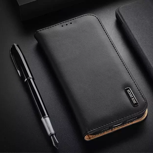 Dux Ducis Hivo Leather Flip Cover Genuine Leather Wallet for Cards and Documents iPhone 14 Pro Max Black 41