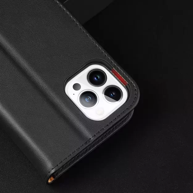 Dux Ducis Hivo Leather Flip Cover Genuine Leather Wallet for Cards and Documents iPhone 14 Pro Max Black 46