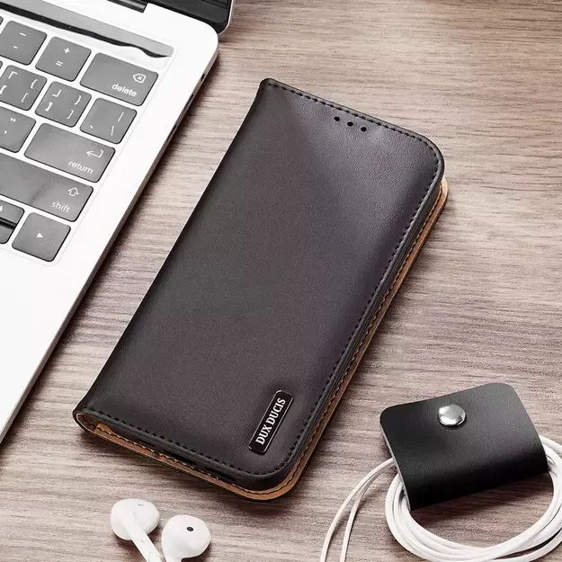 Dux Ducis Hivo Leather Flip Cover Genuine Leather Wallet for Cards and Documents iPhone 14 Pro Max Black 50