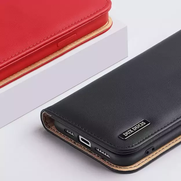 Dux Ducis Hivo Leather Flip Cover Genuine Leather Wallet for Cards and Documents iPhone 14 Pro Max Black 43