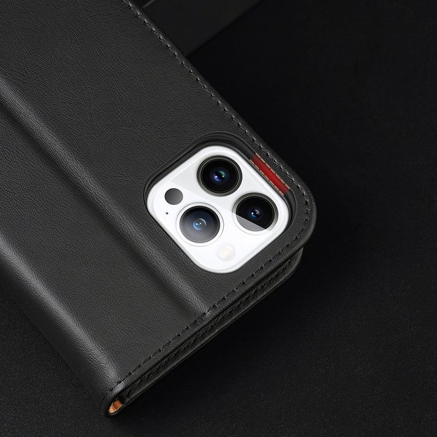 Dux Ducis Hivo Leather Flip Cover Genuine Leather Wallet for Cards and Documents iPhone 14 Pro Max Black 1