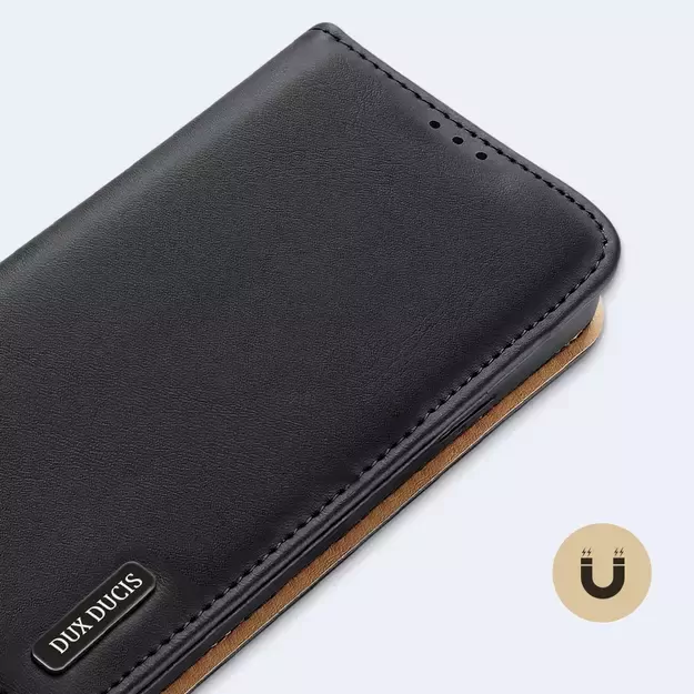 Dux Ducis Hivo Leather Flip Cover Genuine Leather Wallet for Cards and Documents iPhone 14 Pro Max Black 47