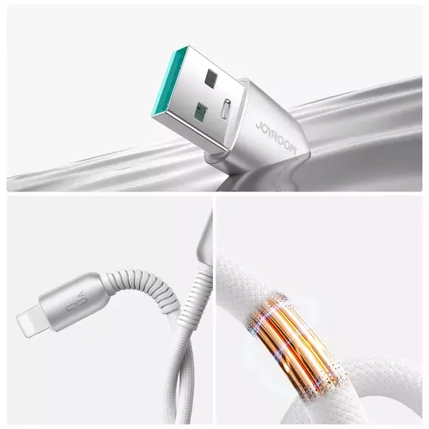 Joyroom S-A51 Cutting-Edge Series 3A USB-A - Lightning cable 1.2m - light gray 7
