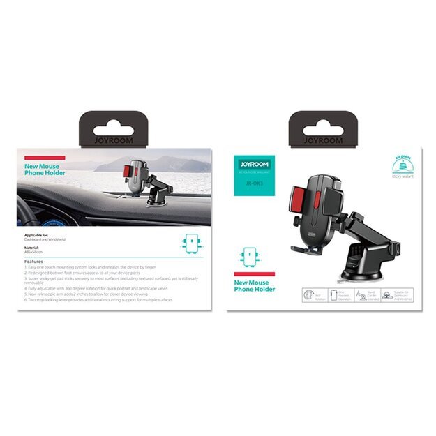 Joyroom car phone holder with telescopic extendable arm for dashboard and window black (JR-OK3) 3