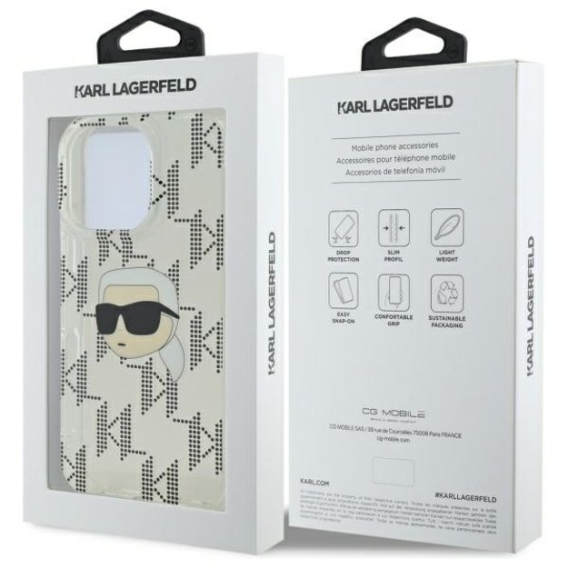Karl Lagerfeld IML Karl Head Electroplated Case for iPhone 16 Pro Max - Clear 7
