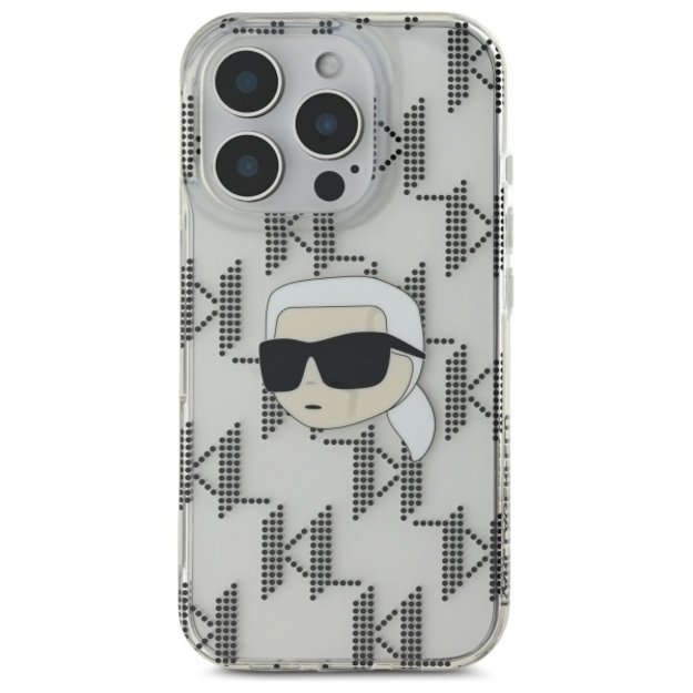 Karl Lagerfeld IML Karl Head Electroplated Case for iPhone 16 Pro Max - Clear 2