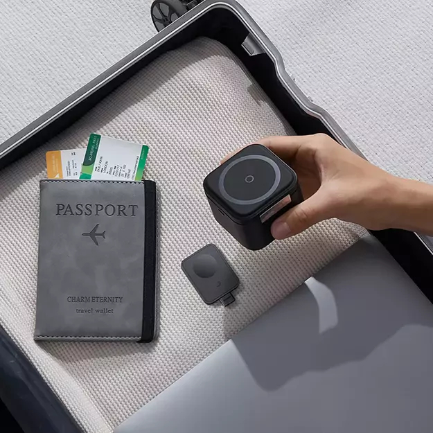 Baseus MagPro 3in1 25W MagSafe Compatible Inductive Charger for Phone and Smartwatch - Black 12