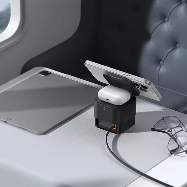 Baseus MagPro 3in1 25W MagSafe Compatible Inductive Charger for Phone and Smartwatch - Black 11
