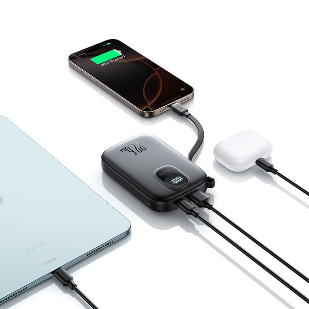 Joyroom JR-PBF17 22.5W 10000mAh Powerbank with Built-in USB-C Cable + 0.25cm USB-C Cable - Black 9