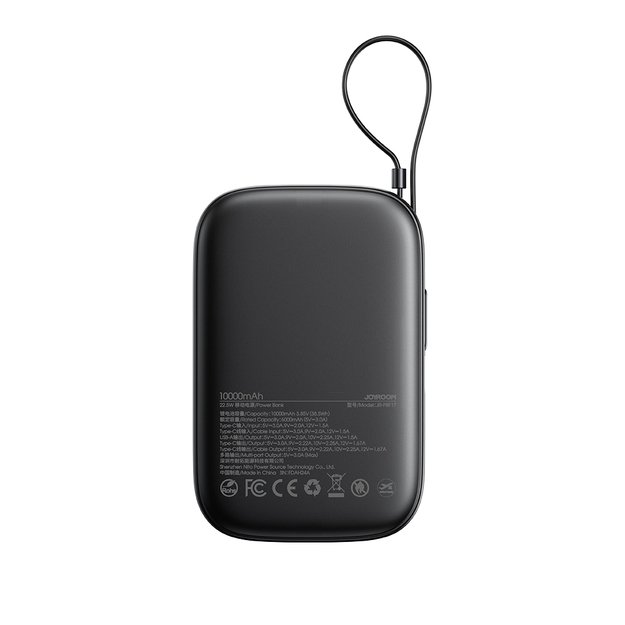 Joyroom JR-PBF17 22.5W 10000mAh Powerbank with Built-in USB-C Cable + 0.25cm USB-C Cable - Black 2