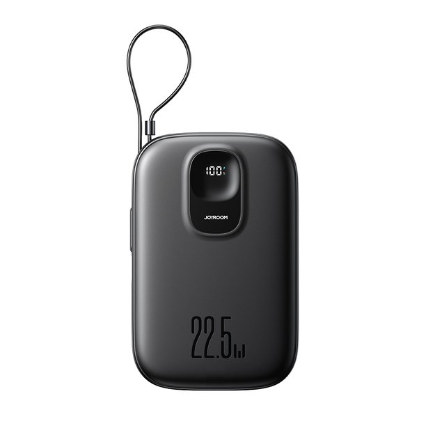 Joyroom JR-PBF17 22.5W 10000mAh Powerbank with Built-in USB-C Cable + 0.25cm USB-C Cable - Black 1