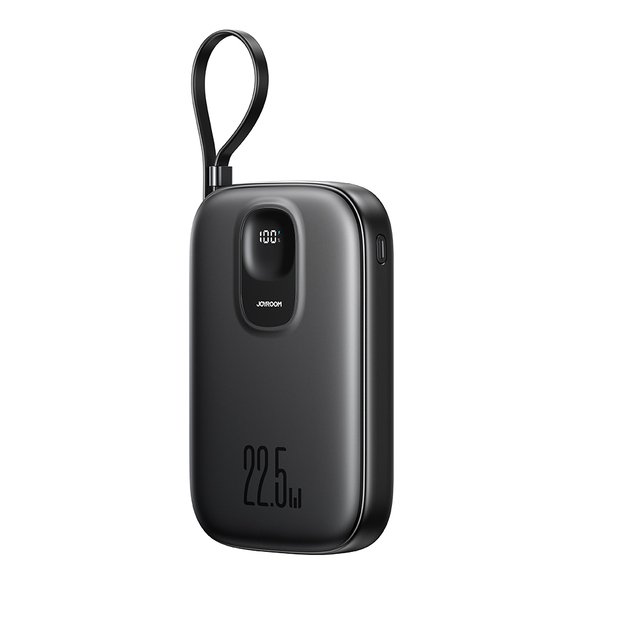 Joyroom JR-PBF17 22.5W 10000mAh Powerbank with Built-in USB-C Cable + 0.25cm USB-C Cable - Black
