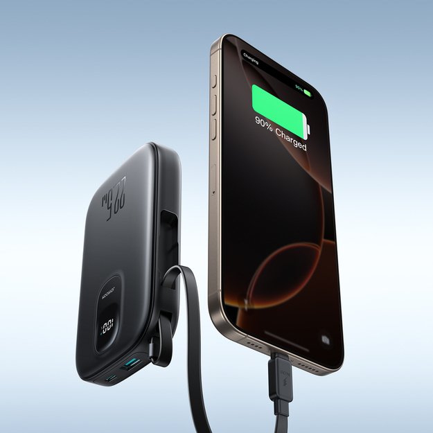 Joyroom JR-PBF17 22.5W 10000mAh Powerbank with Built-in USB-C Cable + 0.25cm USB-C Cable - Black 6