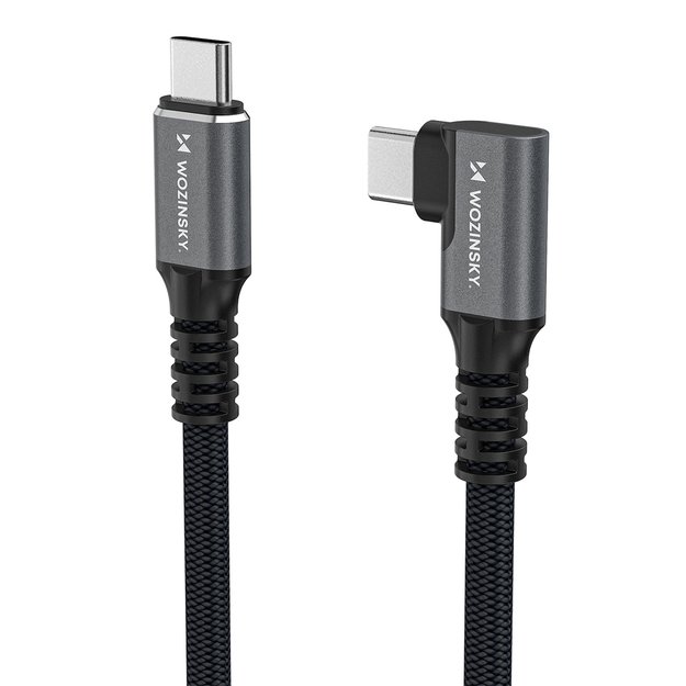 Kabel kątowy Wozinsky WPS2-UY41S USB-C Thunderbolt 4 240W 2m 4K - czarny 2
